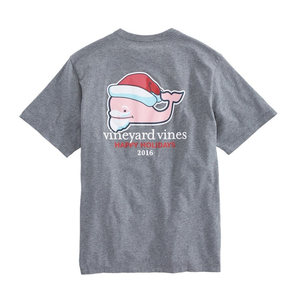 NWT Vineyard Vines Men’s Short Sleeve Graphic Pocket Tee "Happy Holidays 2016"